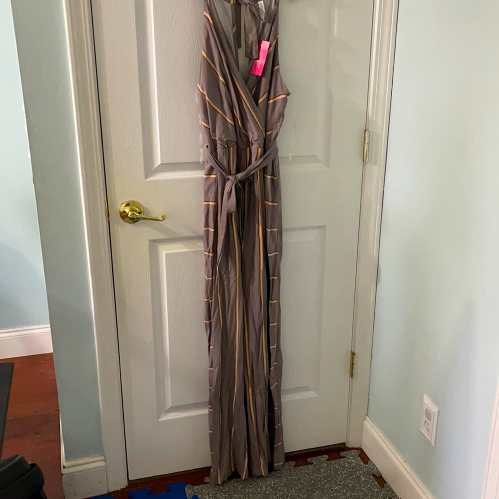 Xhilaration large striped jumpsuit